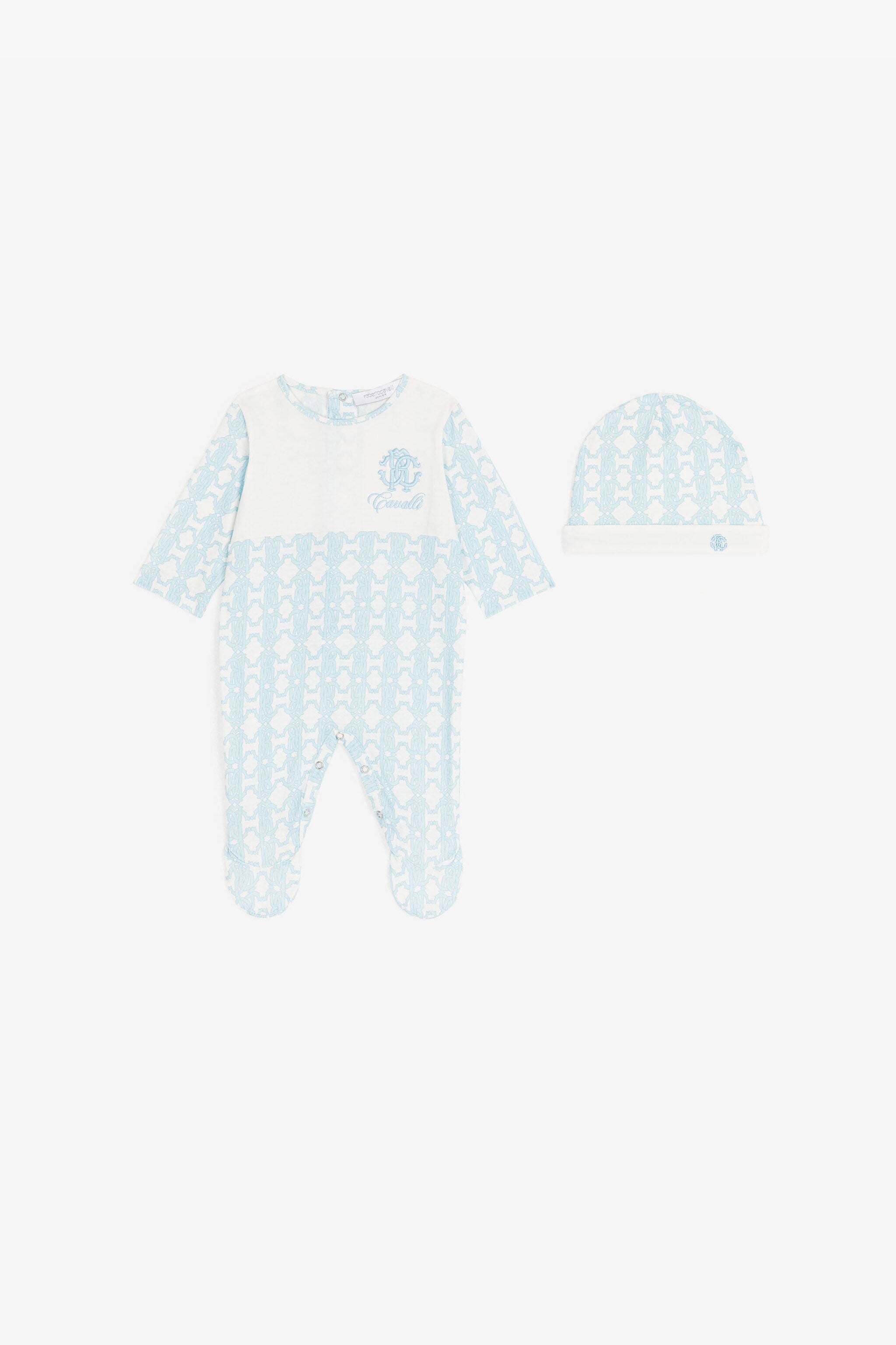 JU RC Monogram-Embroidered Babygrow Set JU RC Monogram-Embroidered Babygrow Set Light blue RJT837-JFF66
