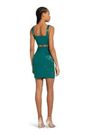 RC Leopard Bead-Embellished Mini Dress Verde JQR155-JJ050