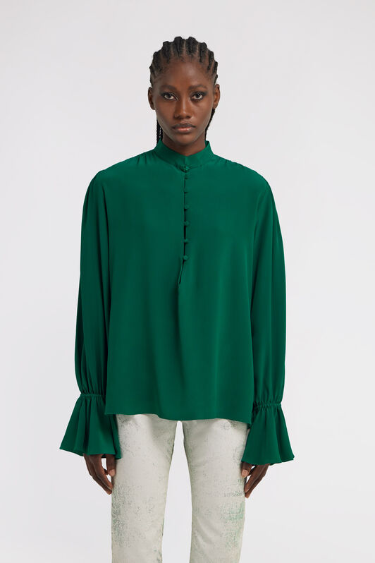 RC Camicia Verde Collo Alto Polsini Svasati Verde TKT709-SY001