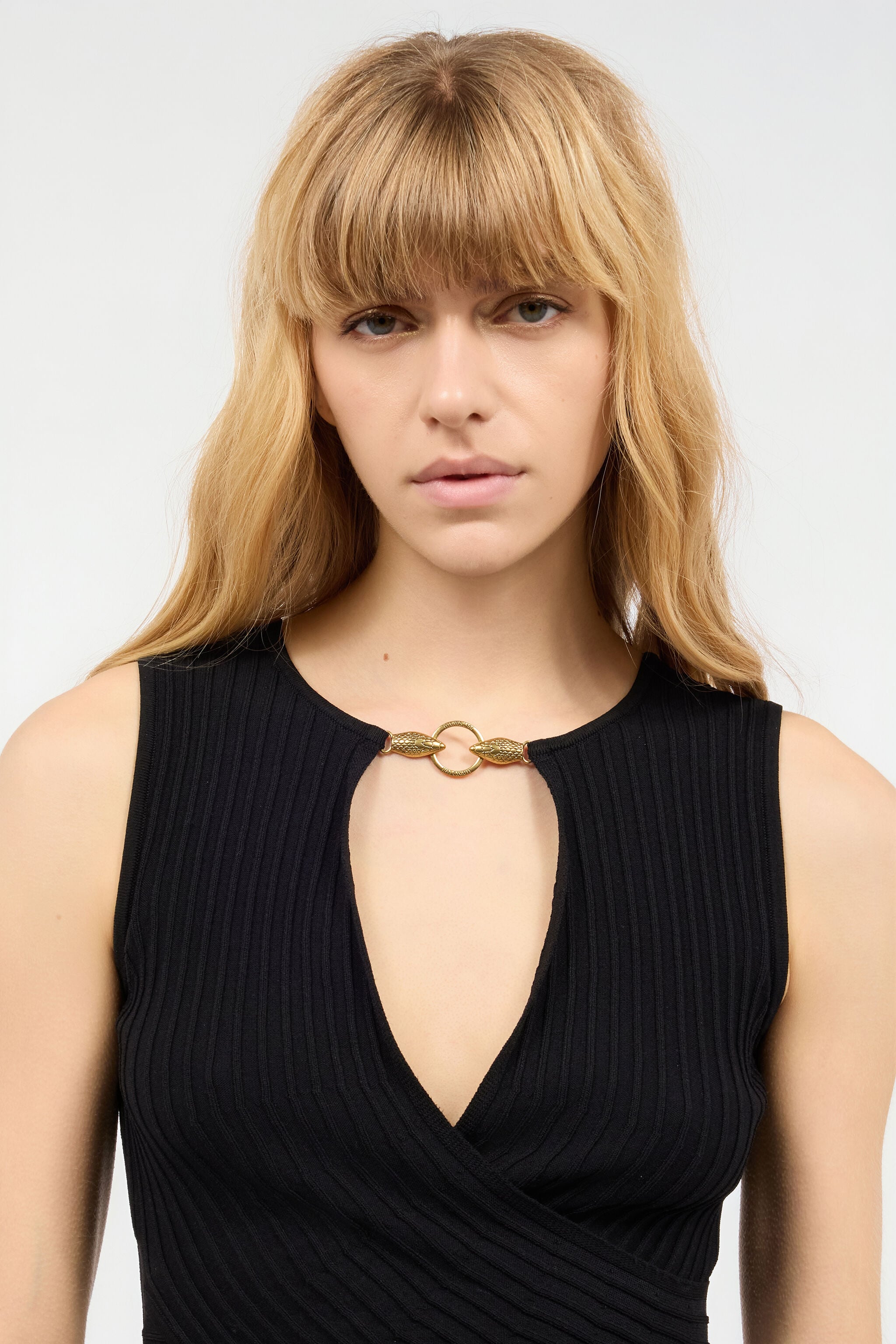 JC Rib-Knit Sleeveless Crop Top JC Rib-Knit Sleeveless Crop Top Black UFM018-UF163