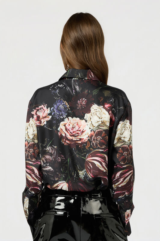 RC Camisa De Seda Con Estampado Fiammingo Flowers RC Camisa De Seda Con Estampado Fiammingo Flowers BLACK/PINK XWT704-OZT77