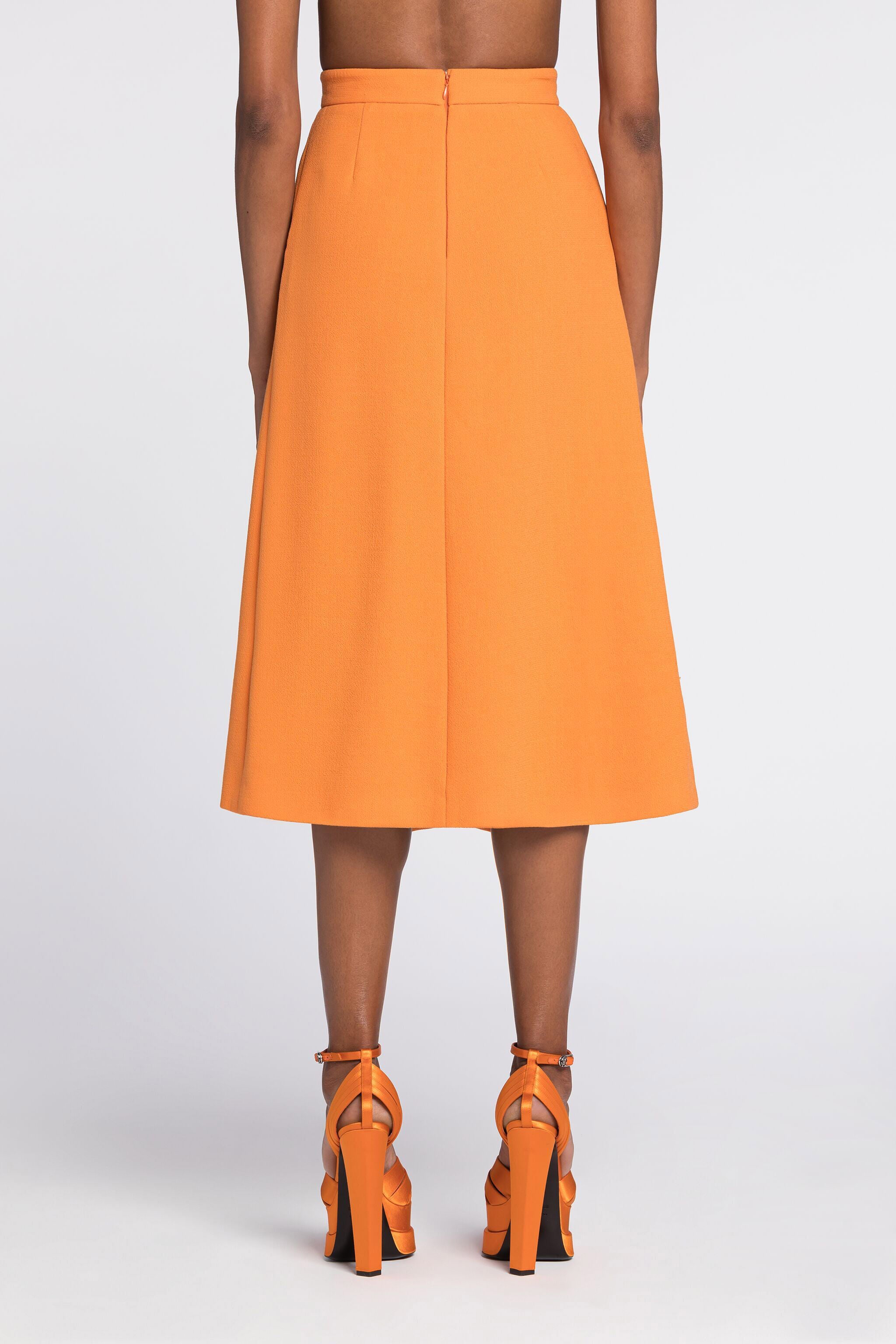 RC Flared wool skirt with fang pendant RC Flared wool skirt with fang pendant Orange RKT307-WR013