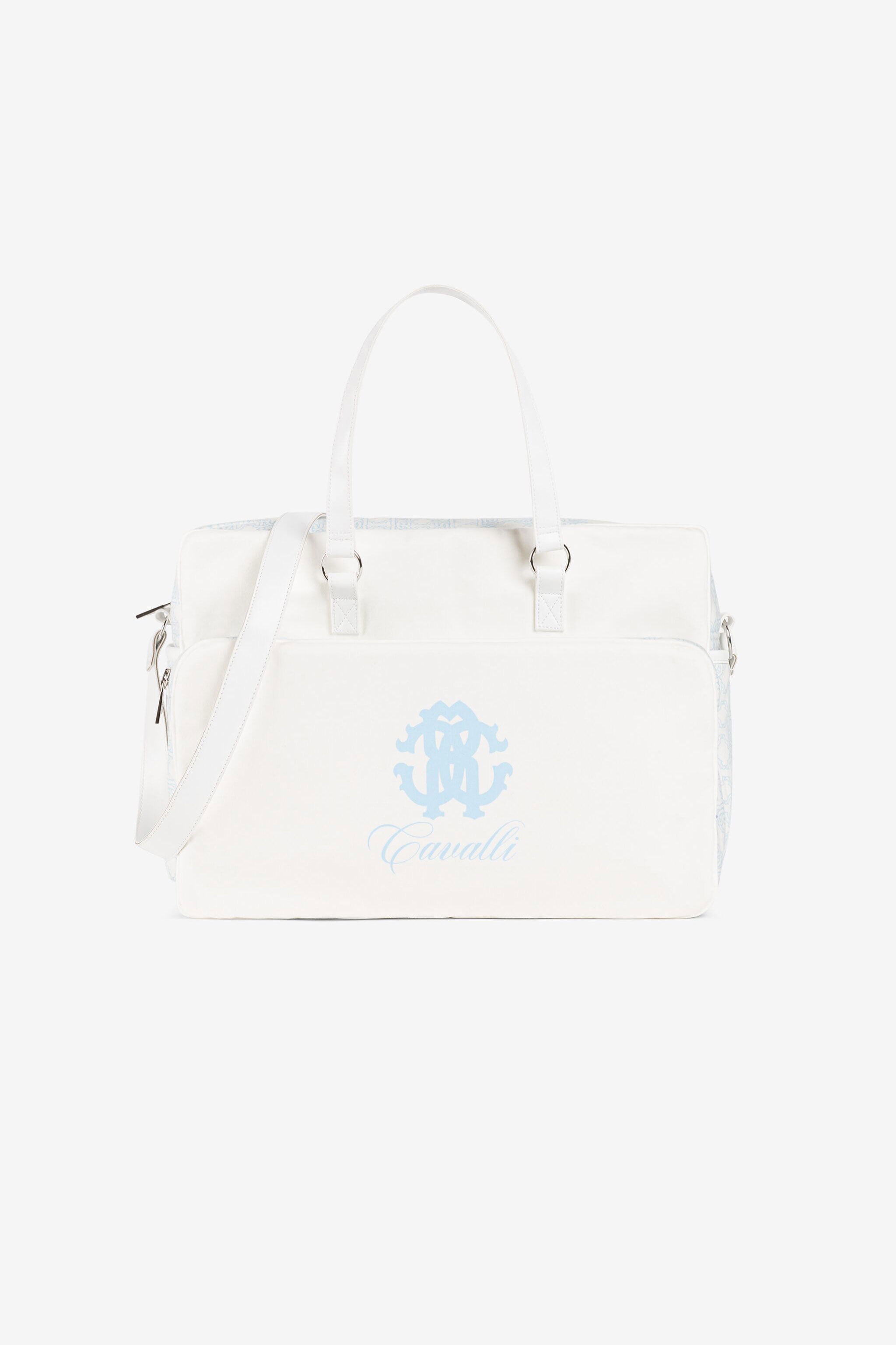 JU Monogram logo-print changing bag JU Monogram logo-print changing bag BABY BLUE/MILK WHITE PJB005-CSE21