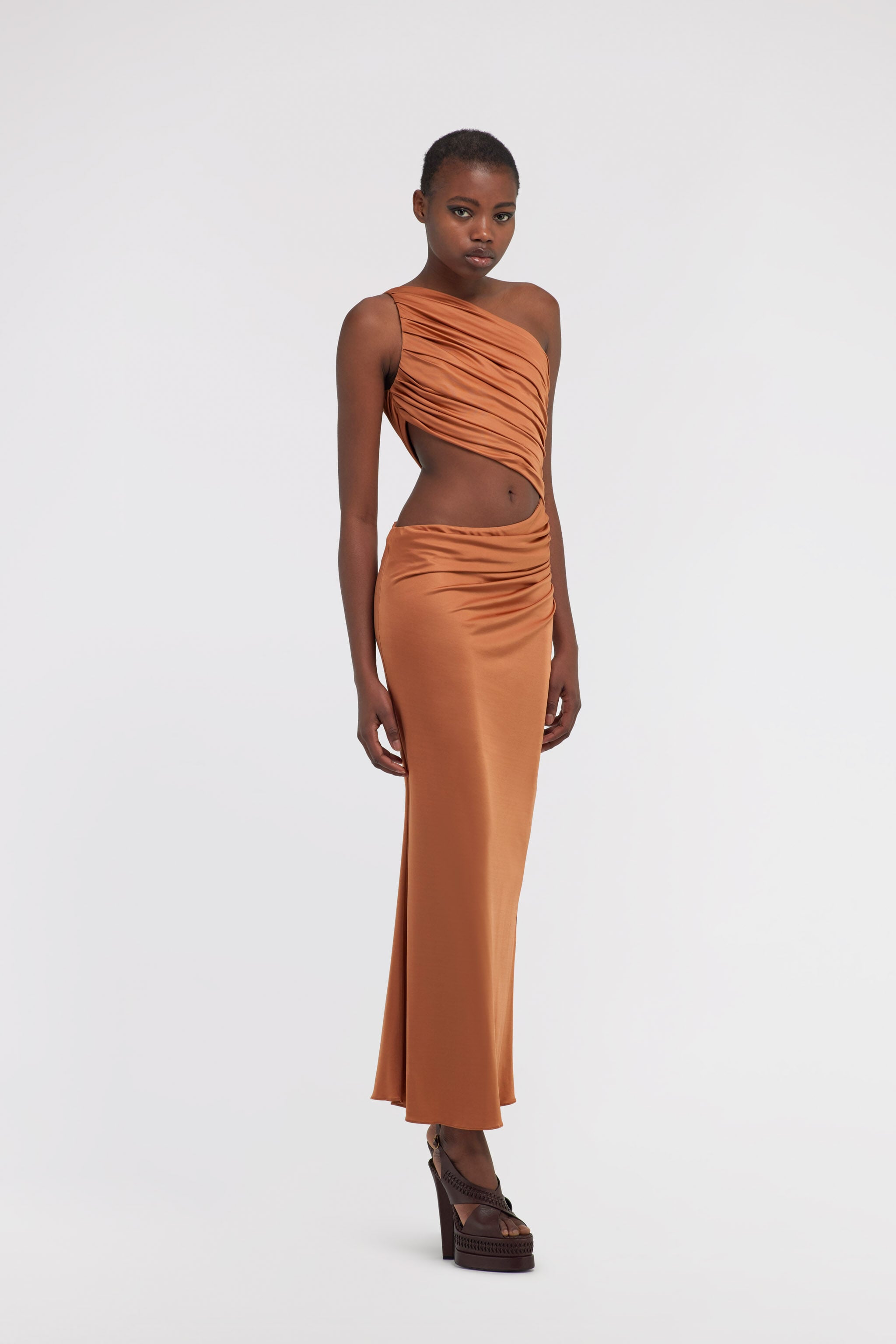 RC One-shoulder dress RC One-shoulder dress Bronze SWT119-JJ036