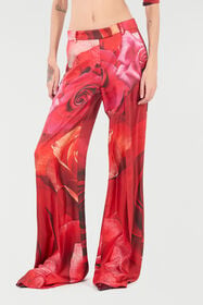 RC Pantalones Con Estampado De Rosas Rojo UKT201-4QN48
