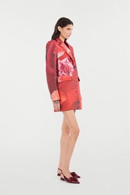RC Langer Blazer Mit Print Rose Rot UKT408-7MN48