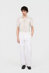 RC Knitted Polo With Ray Motif NATURAL WHITE XRM641-MG001