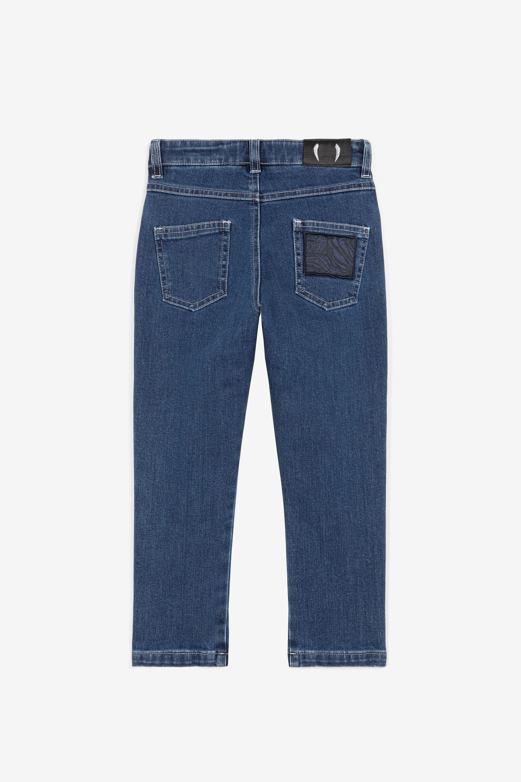 JU Jeans con applicazione Animalier Patchwork JU Jeans con applicazione Animalier Patchwork Blu scuro OJJ208-DS000