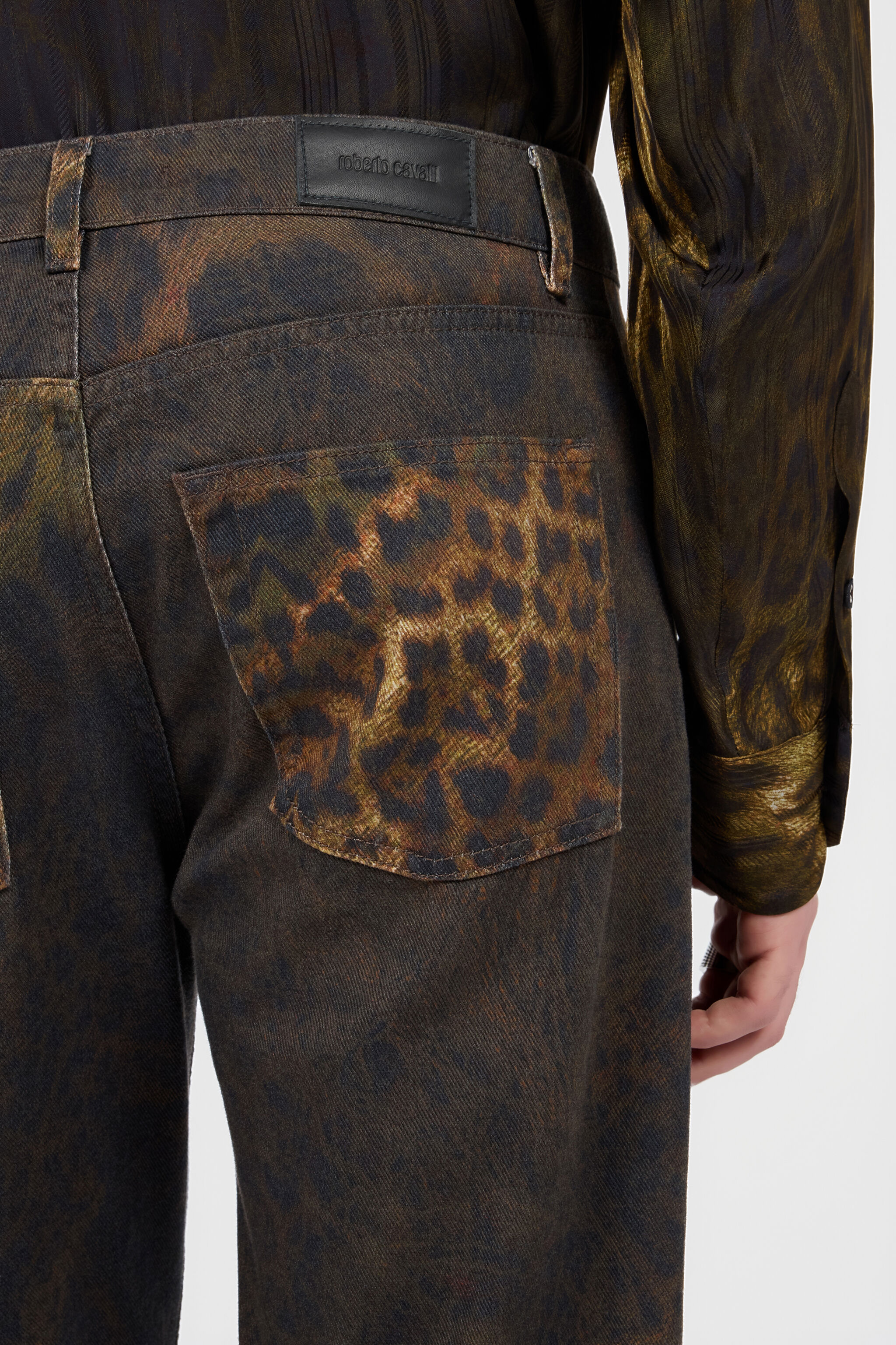 RC Cotton denim trousers with Jaguar print RC Cotton denim trousers with Jaguar print DARK GREEN/BLACK XNJ201-EAI31