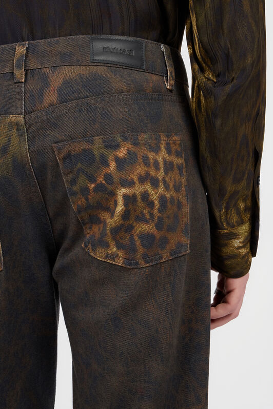 RC Cotton denim trousers with Jaguar print RC Cotton denim trousers with Jaguar print DARK GREEN/BLACK XNJ201-EAI31