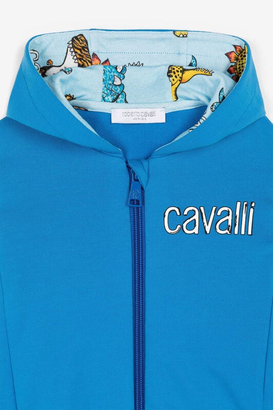 JU Logo-Print Zip Hoodie JU Logo-Print Zip Hoodie Blue QJT918-CF050