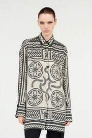 RC Silk Shirt With Mosaic Print Black/White VWT160-4QQ73