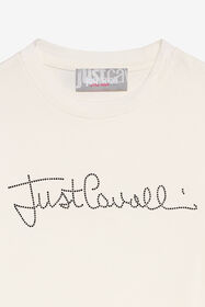 JC T-Shirt with Rhinestone Logo MARSHMALLOW XFT63Q-JD005