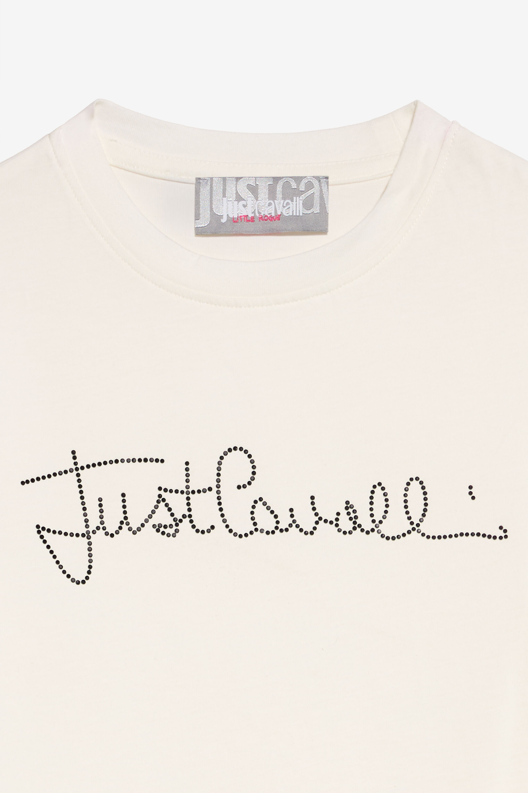 JC T-Shirt with Rhinestone Logo MARSHMALLOW XFT63Q-JD005