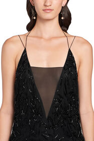 RC Black Iris embroidered evening dress Black HQR144-RP061