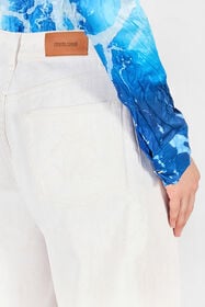 RC Pantaloni Denim Gamba Ampia Bianco UWJ207-DE007