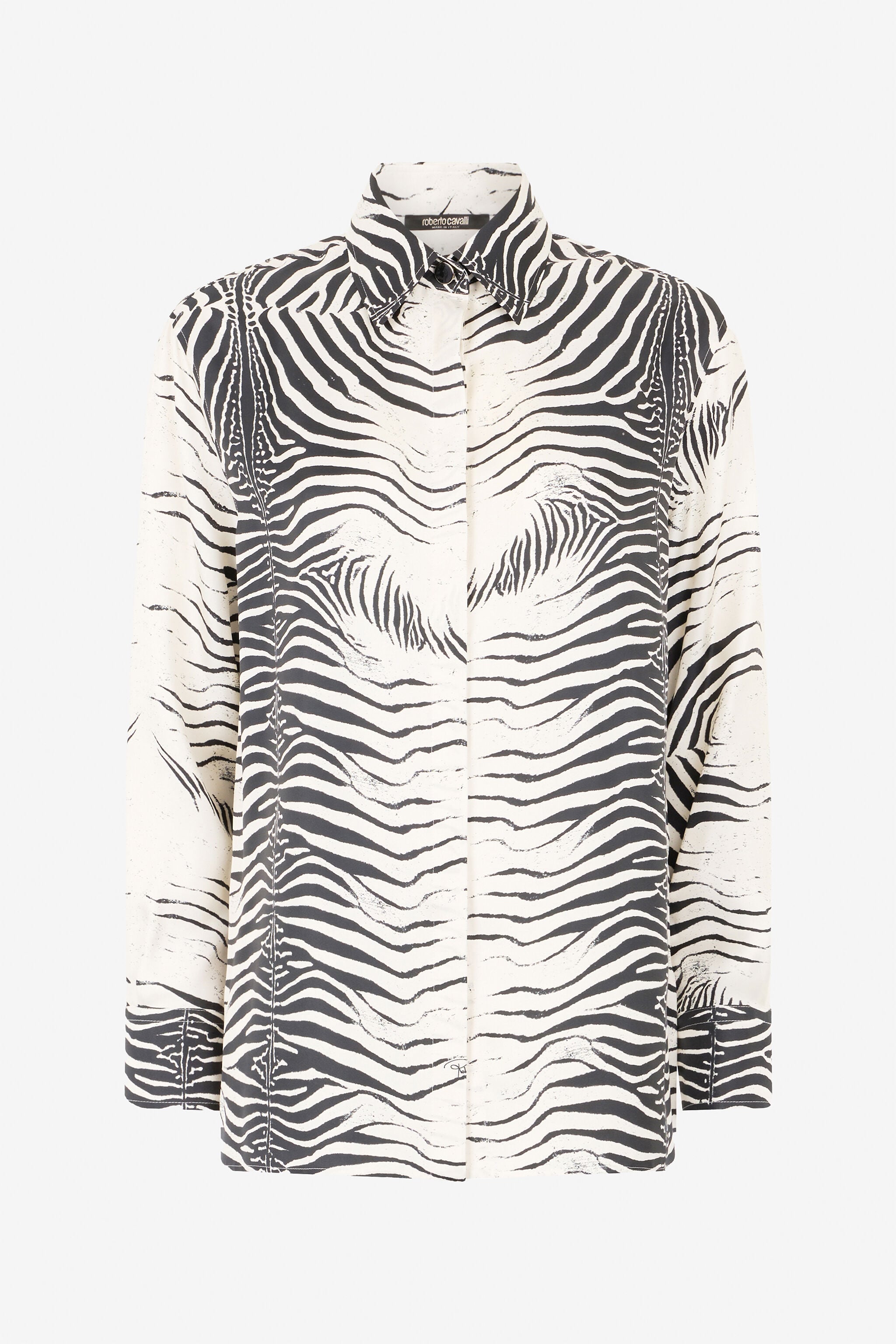 RC Zebra-Print Silk Shirt RC Zebra-Print Silk Shirt Black/White UKT704-4QN49