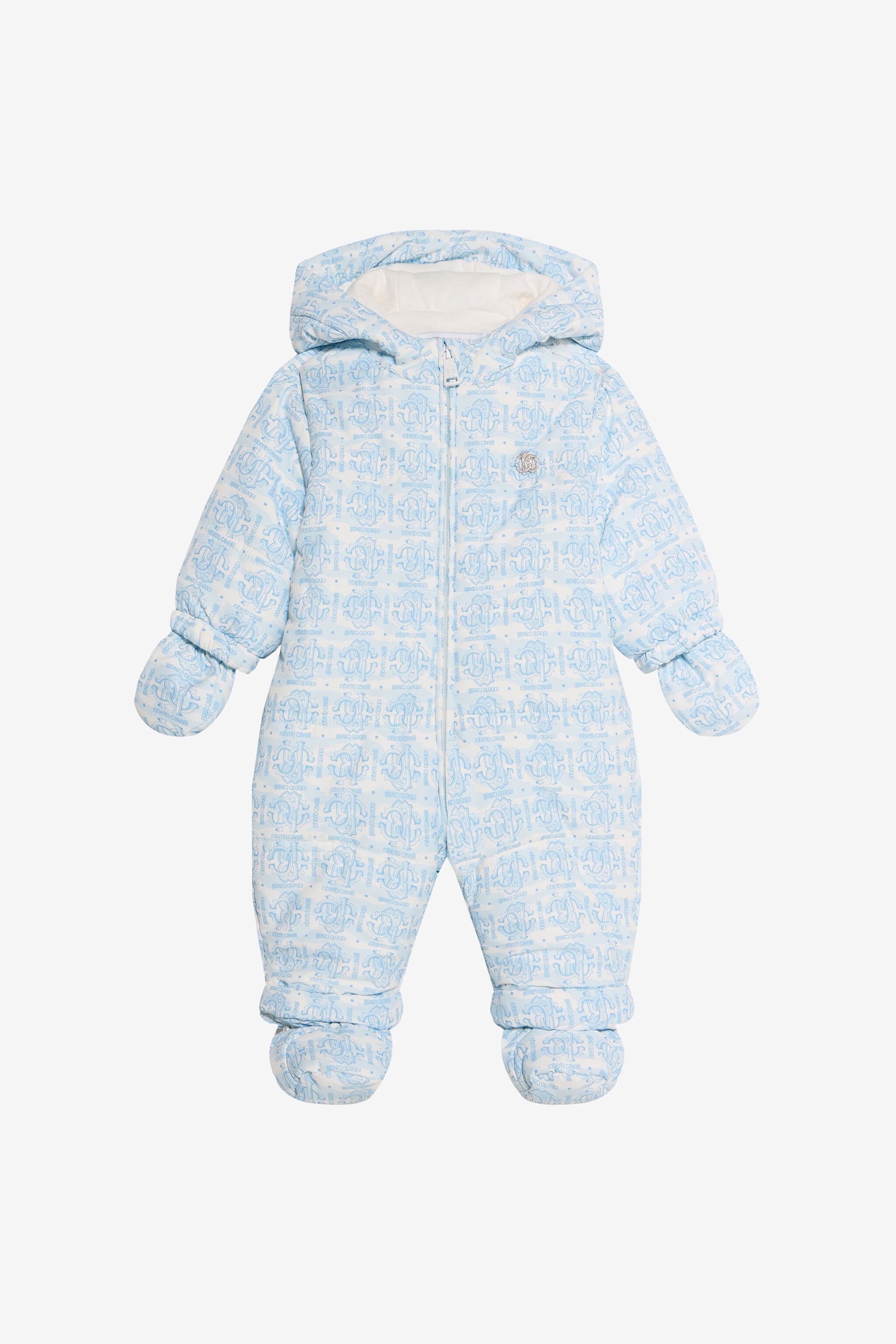 JU Padded Jumpsuit With Monogram Print JU Padded Jumpsuit With Monogram Print BABY BLUE VJT400-5RO44