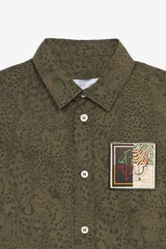 JU Cheetah-Print Shirt Green UJT70B-7MO35