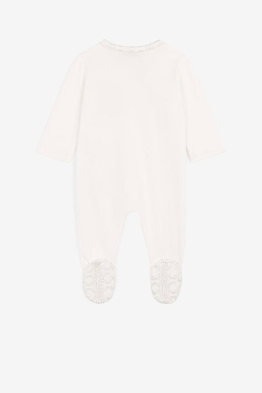 JU Embroidered-logo babygrow JU Embroidered-logo babygrow Gold Platinum QJT890-JV025