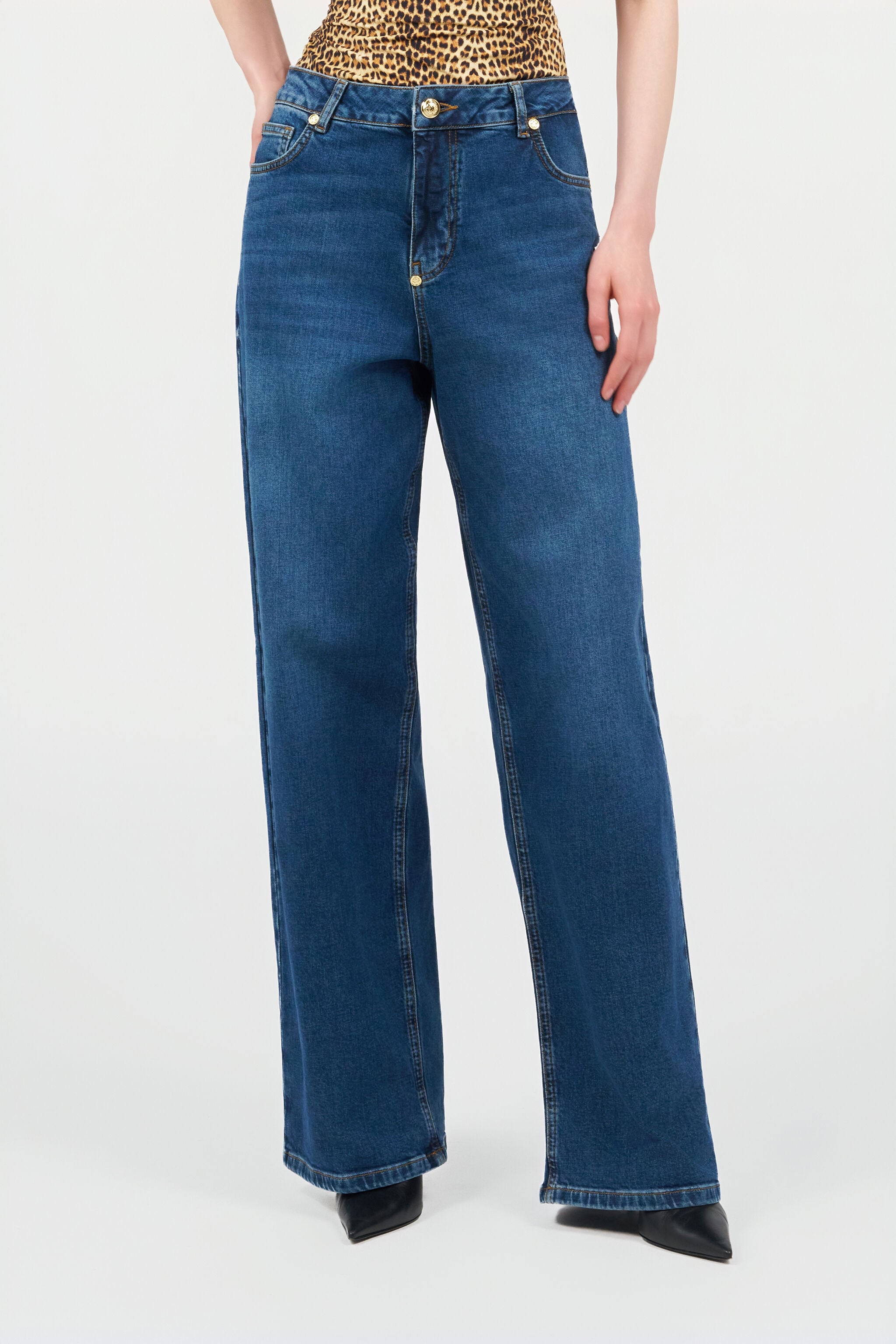 RC Blue Jeans Trousers with Monogram RC RC Blue Jeans Trousers with Monogram RC DARK BLUE QOJ207-DLO08