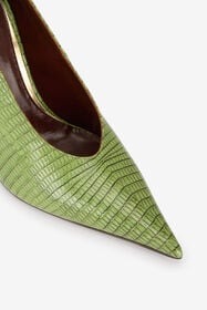 RC Décolleté in Pelle con Dettaglio Serpente PISTACHIO WKS009-PZ119