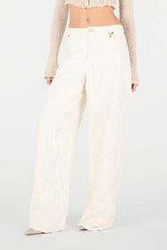 RC Wide Leg Structured Trousers Ivory UWT207-FN026