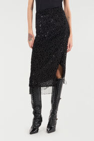 RC Skirt With Beaded Hem Black UKR304-FC004