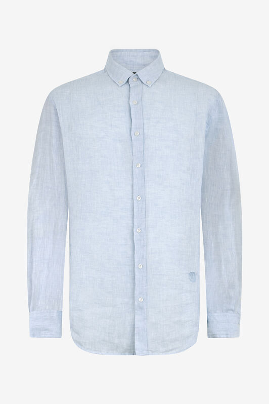 RC Hellblaues Leinenhemd mit Button-Down-Kragen RC Hellblaues Leinenhemd mit Button-Down-Kragen LIGHT BLUE QOT70I-LG018