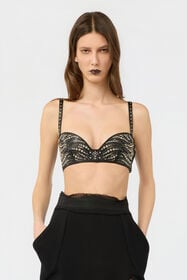 RC Black Leather Top With Studs BLACK XWP610-PN001
