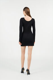 RC Mini Dress with Gold Embroidery BLACK WKR138-JV027