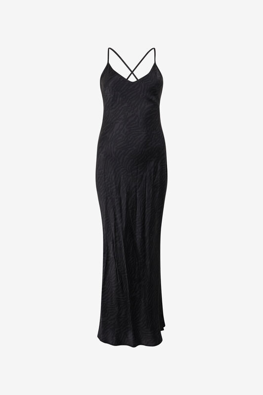 RC Silk Dress With Tiger Skin Pattern BLACK POT10A-2NQ88