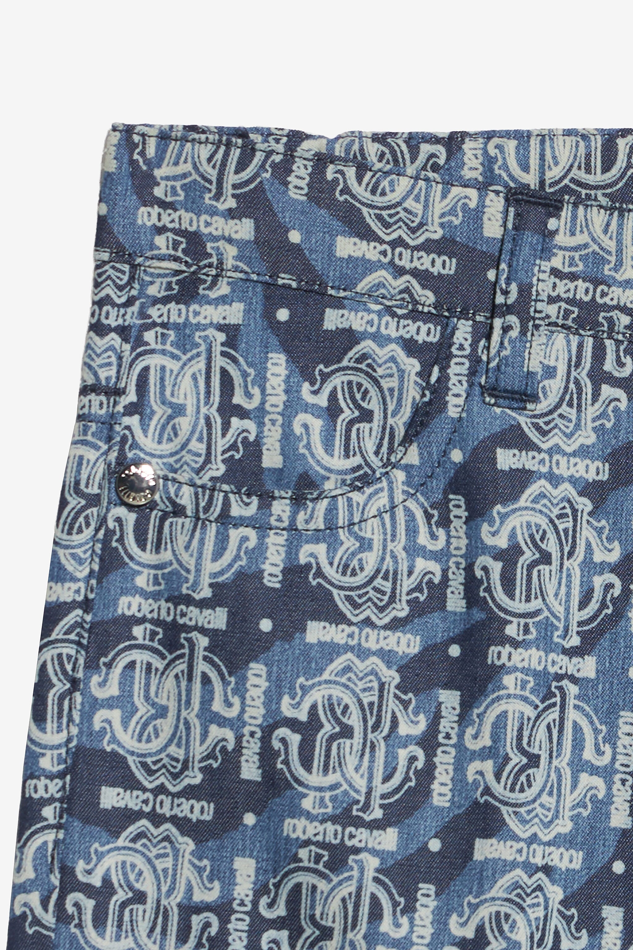 JU Denim Shorts With RC Monogram Blue UJJ209-DYO44