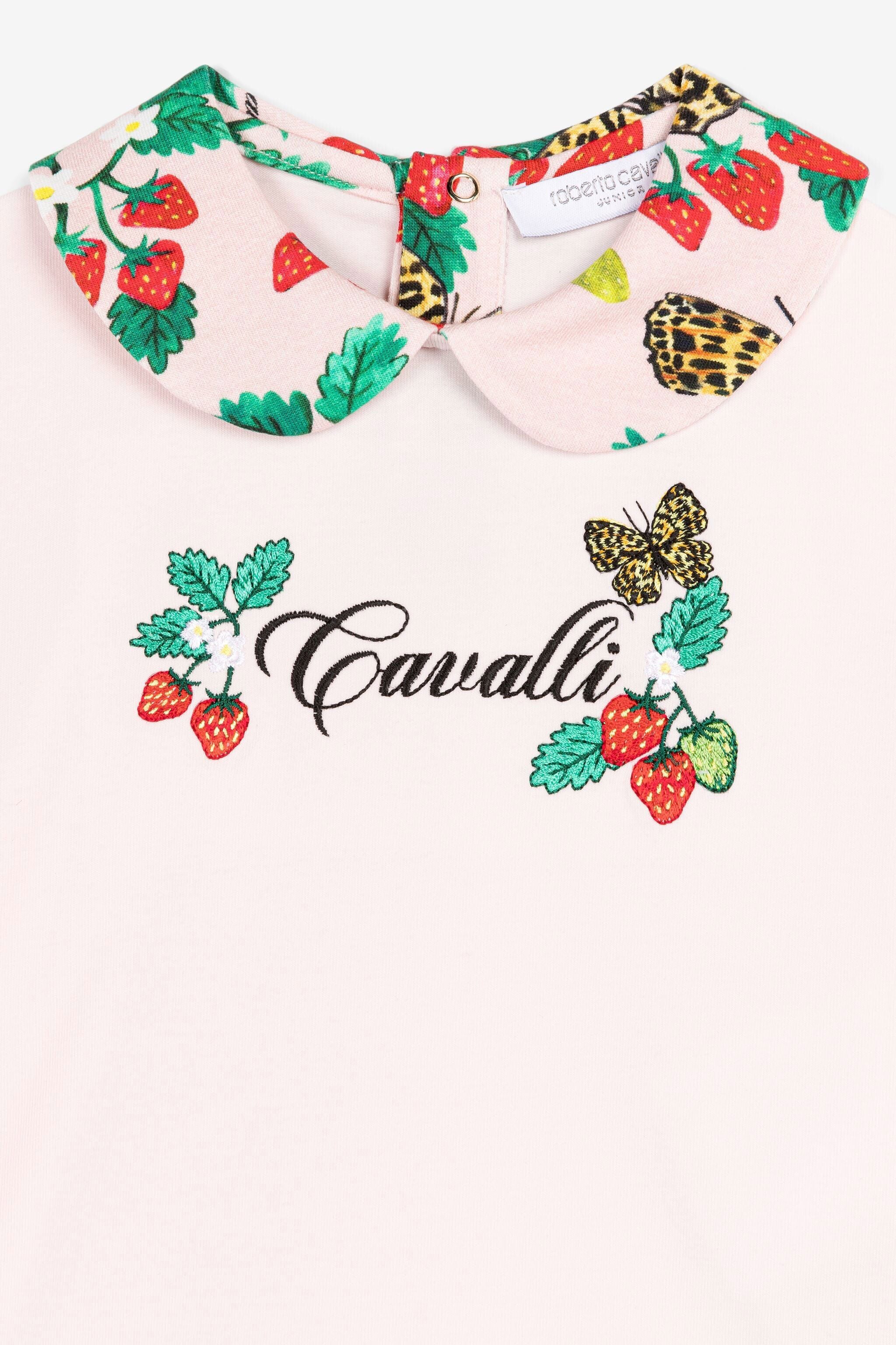JU Butterfly And Strawberry-Embroidered Top JU Butterfly And Strawberry-Embroidered Top Pink QJT701-JV025