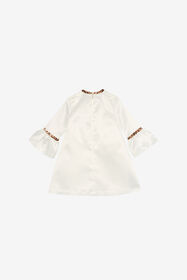 JU Robe en soie imprimée MILKY WHITE VJT10C-RDJ02
