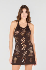 RC Cut-Out Detail Knitted Dress Brown UWM108-MH014