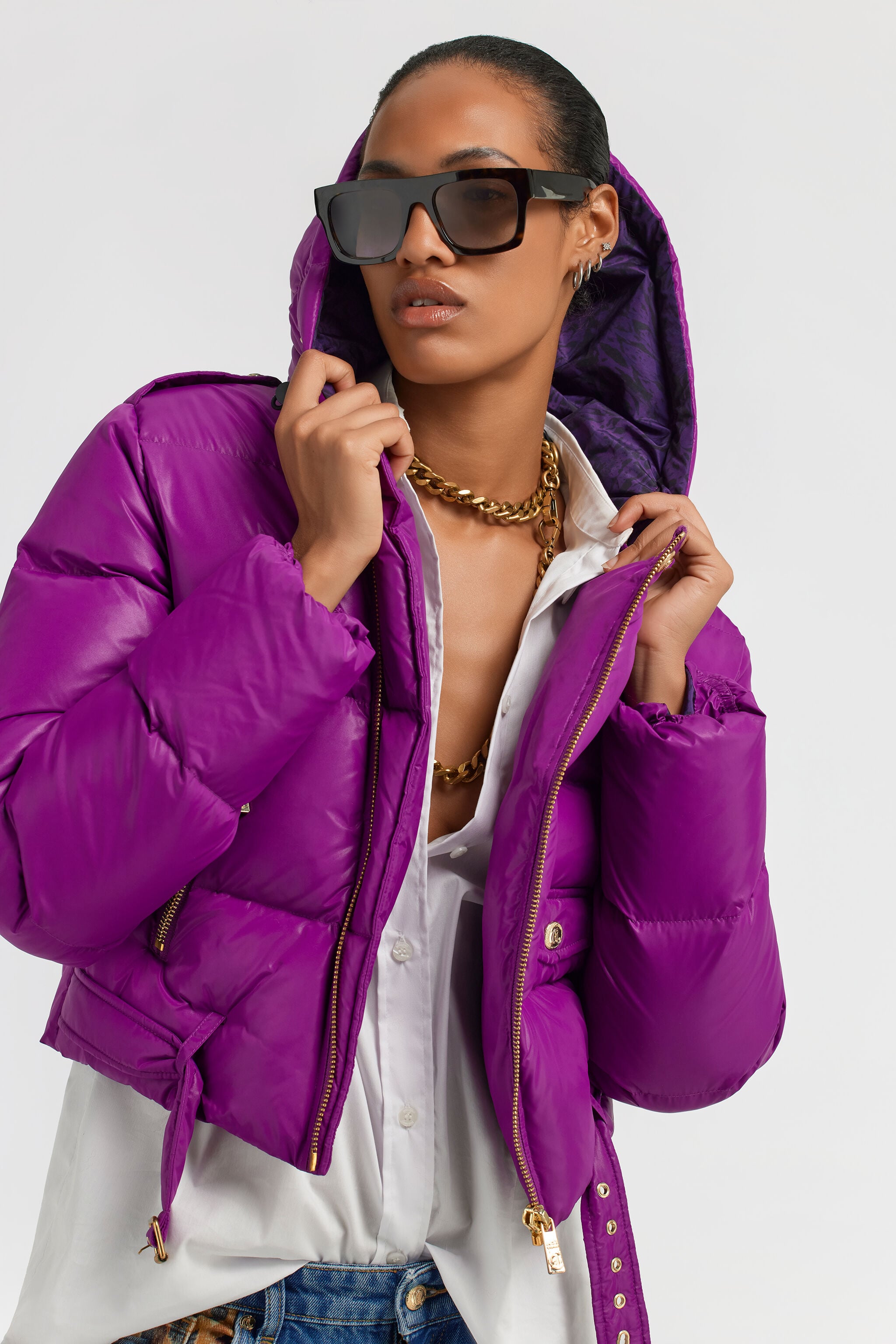 JC Just Cavalli Down Jacket JC Just Cavalli Down Jacket Purple TFT160-TF227