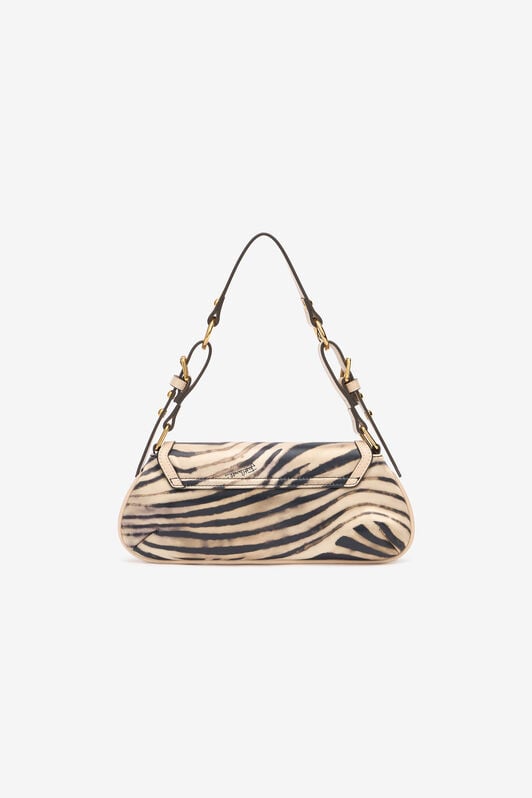 JC Shoulder Bag With Tiger Skin Print And Logo JC Shoulder Bag With Tiger Skin Print And Logo Light Brown UFB100-UF469