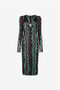 RC Snakeskin-Print Midi Dress Dark brown/Light blue RKT171-LNH22