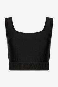 JC Black Crop Top with Logo Band BLACK VFT241-VF388