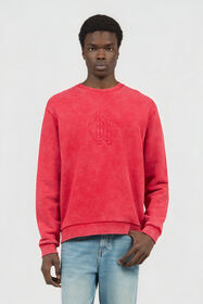 RC Red Stone-Washed Sweatshirt with Monogram RC DARK RED SOT66D-CF008