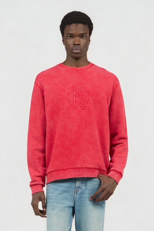 RC Sudadera Roja Lavada a la Piedra con Monogram RC RC Sudadera Roja Lavada a la Piedra con Monogram RC DARK RED SOT66D-CF008