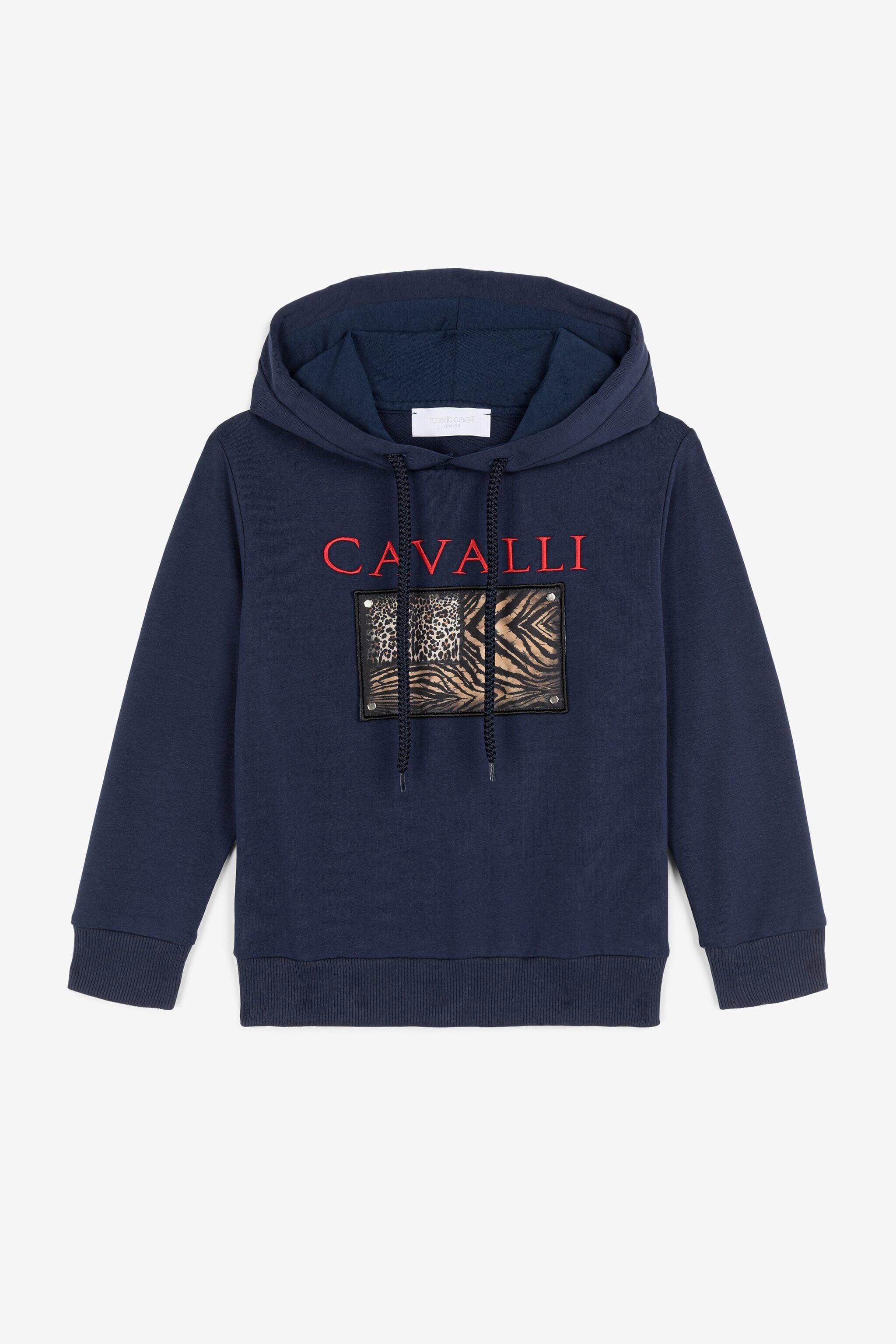 JU Animalier Patchwork-Print Appliqué Hoodie JU Animalier Patchwork-Print Appliqué Hoodie BLU SCURO 193921 OJT937-ISA2J