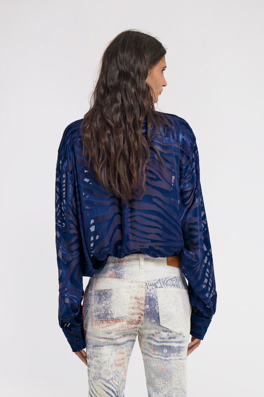 RC Sheer zebra shirt Blue TKT703-FC001