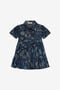 JU Robe En Coton À Imprimé Marine Et Volant Bleu foncé UJJ100-DYO39