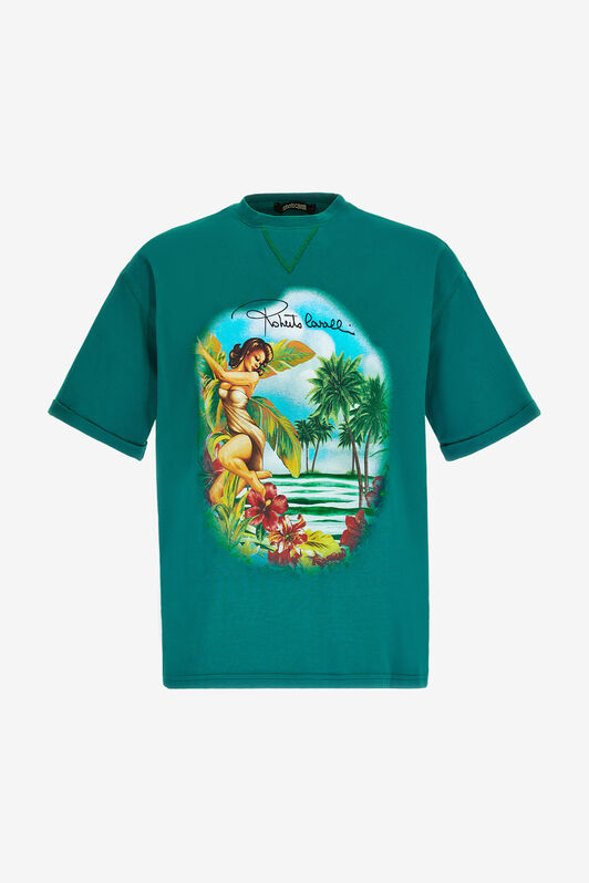 RC T-Shirt mit Hawaii-Print Hellblau SRT62B-JD060