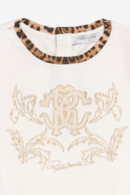 JU Leopard Detail Embroidered T-shirt AVOR.CC/GN XJT60B-JD003
