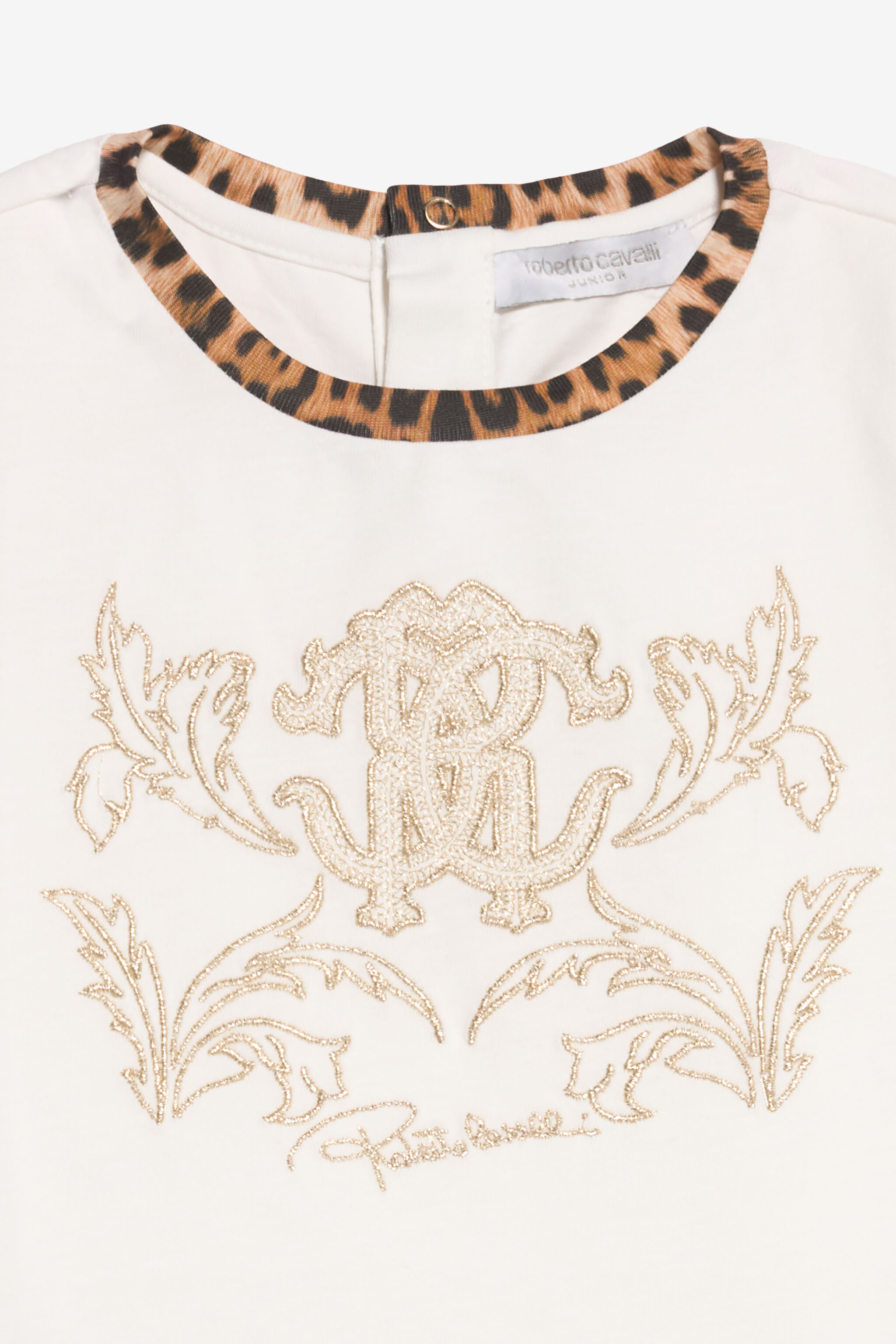JU Leopard Detail Embroidered T-shirt AVOR.CC/GN XJT60B-JD003
