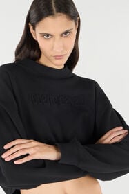 RC Cropped Sweatshirt With Logo Black UKT66A-CF057