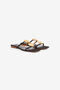 RC Flache Sandalen Mit Goldenen Muscheln RC Flache Sandalen Mit Goldenen Muscheln Schwarz UWS009-FL113